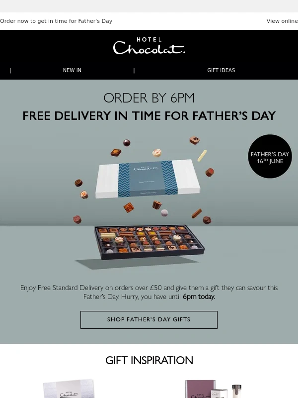 Hotel Chocolat - Free Standard Delivery - ends 6pm today