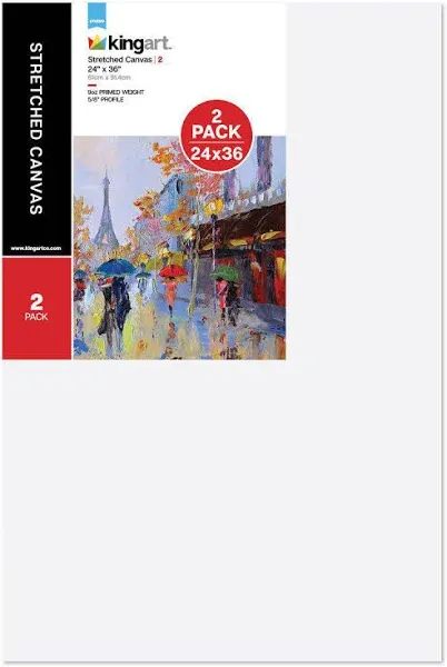 Kingart Stretched Canvas 24" x 36" 2-Pack