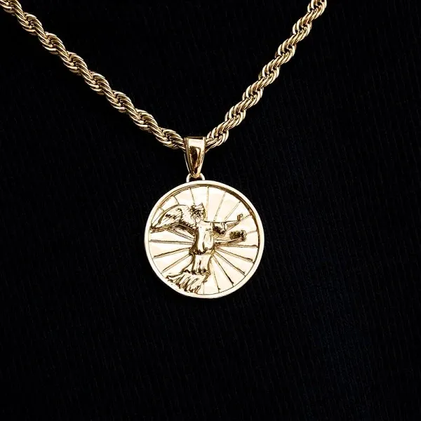 GLD 18K Gold Vermeil Nike Crowning Coin Pendant