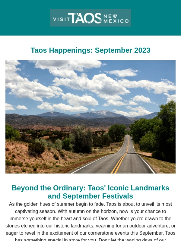 Taos - Taos Happenings: September 2023 ?