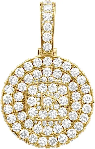 ItsHot Large Men's 14K Gold YouTube Pendant