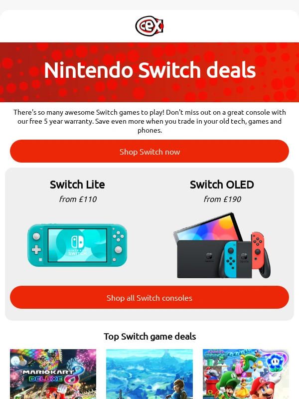 CeX - Grab a Nintendo Switch from £110! ?