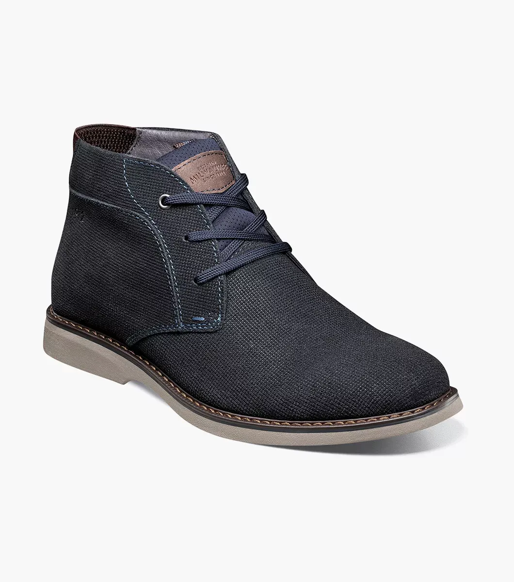 Nunn Bush Shoes Otto Plain Toe Chukka Navy Size 8