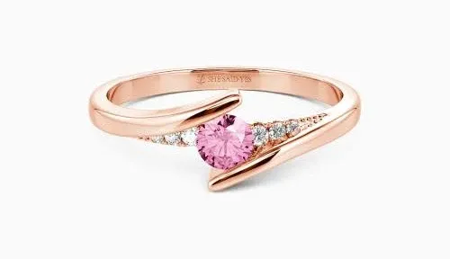 Multiple Love By Infinity" Round Cut Side Stone Engagement Ring