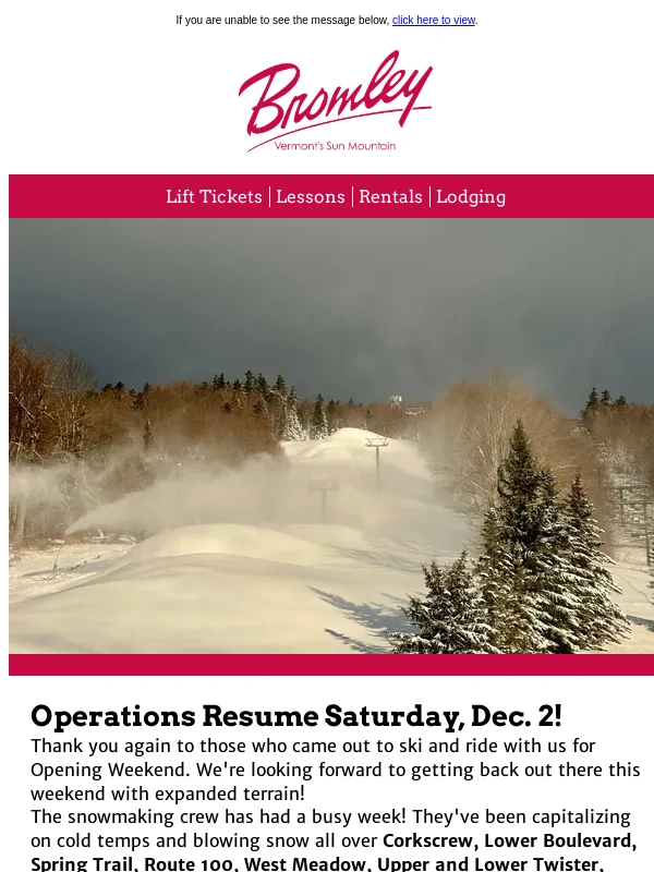 Bromley - Operations Resume Saturday,12/2