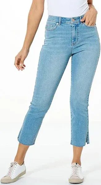 G by Giuliana The Straight Stretch Denim Twill Crop Jean