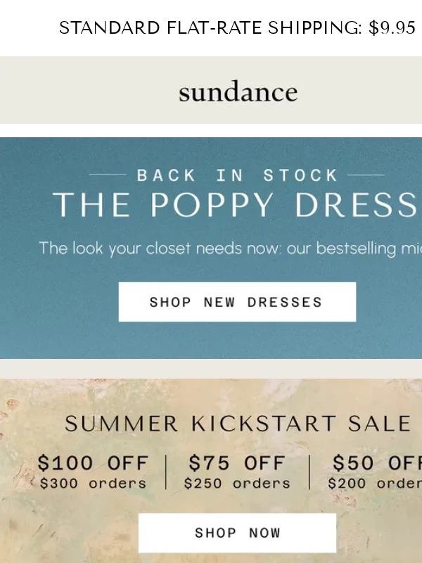 Sundance Living - Summer Kickstart: Up to $100 Off