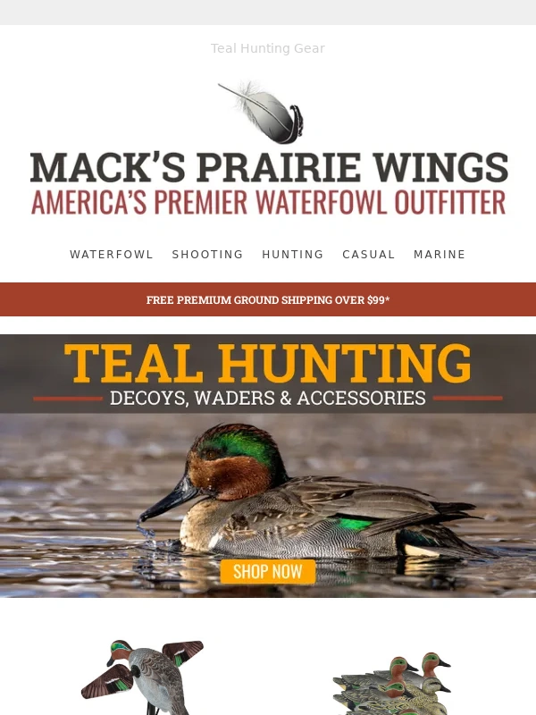 Macks Prairie Wings - Teal Hunting: Shop Decoys,Blinds,Ammo & More!