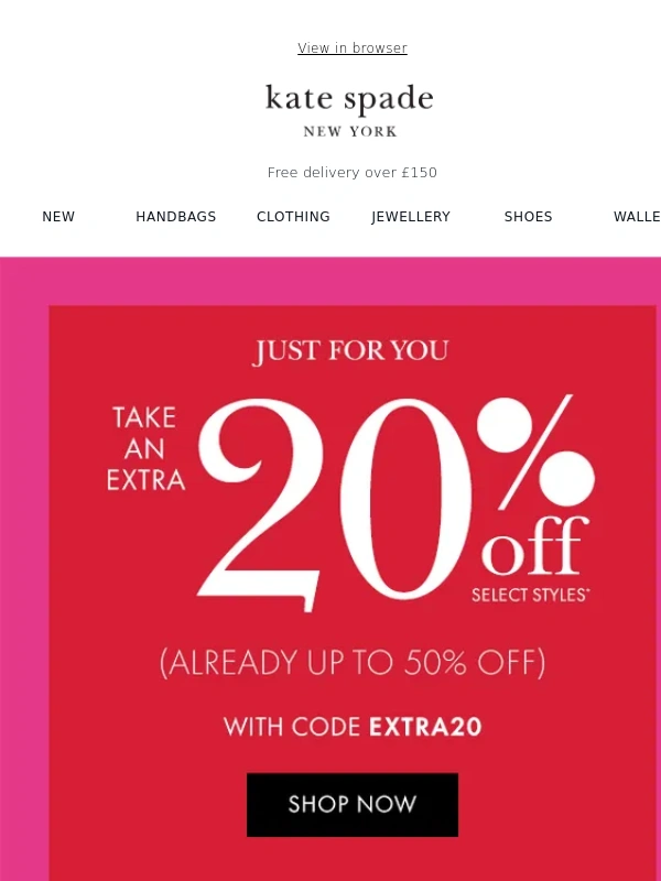 Kate Spade UK - Extra 20% off our Sale favourites!