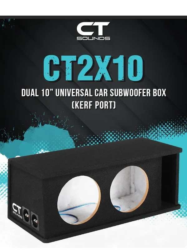 CT Sounds - Superior Bass Response: CT2X10 Dual 10” Universal Subwoofer Box!