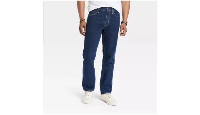 Goodfellow & Co Mens Mid Rise Straight Fit Leg Below Knee Jeans