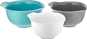 3-Pack KitchenAid Nesting Plastic Non-Slip Mixing Bowls (25-qt 35-qt 45-qt) $12.99