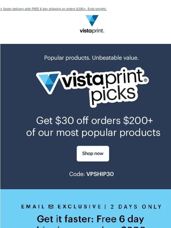 Vistaprint - Check out our VistaPrint Picks + get $30 off $200+