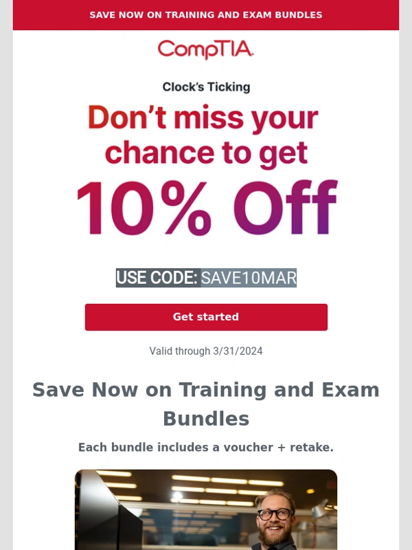 CompTIA - Ending Soon! Get 10% Off Training and Exam Bundles