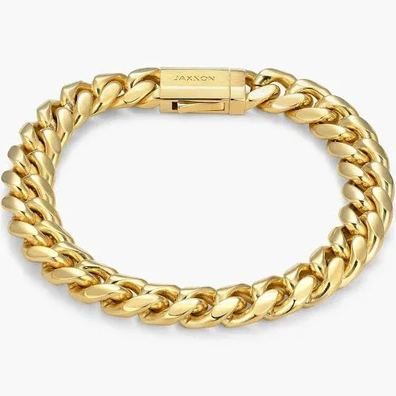 JAXXON 10mm Gold Cuban Link Bracelet