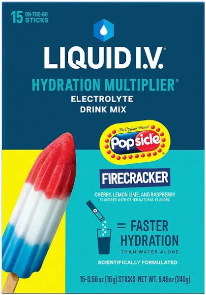 Liquid I.V. Hydration Multiplier Electrolyte Drink Mix Popsicle Firecracker
