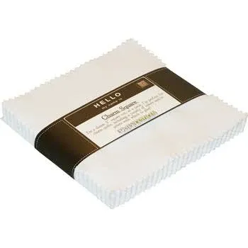 Robert Kaufman Kona White 5" Squares