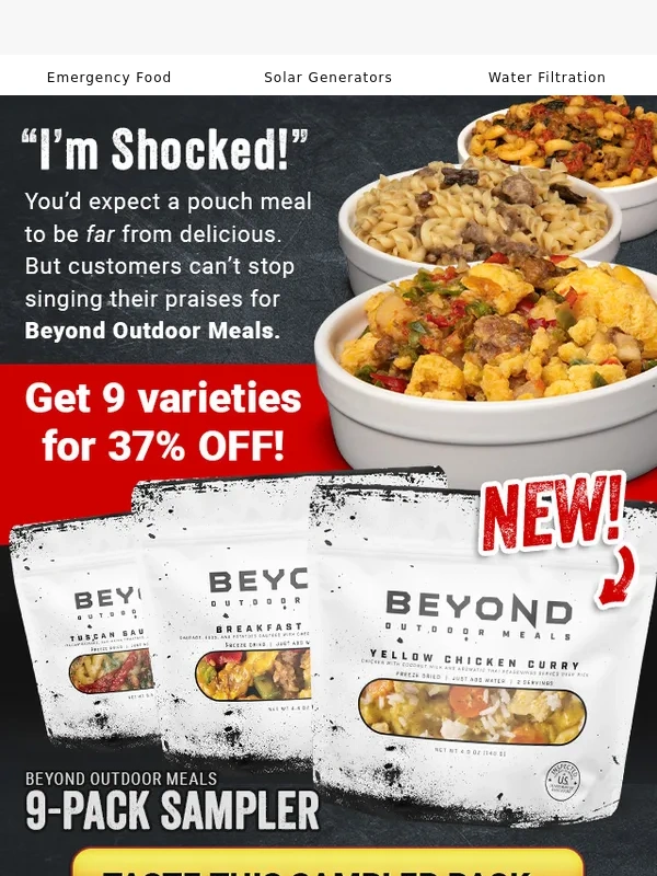 My Patriot Supply - 9 gourmet meals. 37% OFF! Interested? Come get ‘em