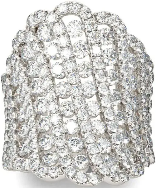 Jeulia Women's Round Cut Sterling Silver Band