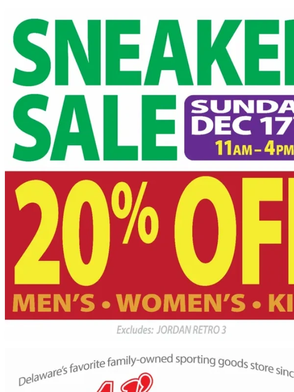Al's Sporting Goods - Hi Friend! This Sunday: SNEAKER SALE!