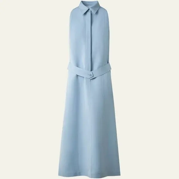 Akris Women's Punto Kent Collar Linen Button-Down Shirt Dress