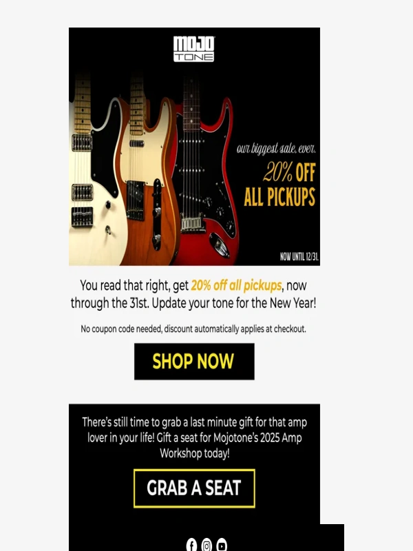 Mojotone - 20% Off All Pickups for How Long!? ?