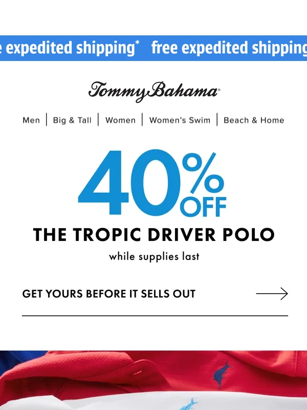 Tommy Bahama - Saturday Surprise! 40% Off This Polo