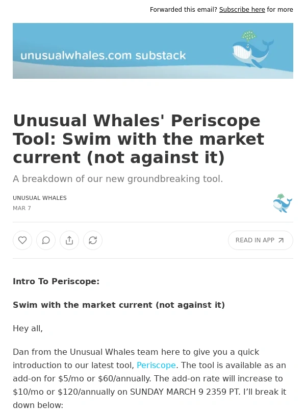 Unusual Whales - Unusual Whales' Periscope Tool: Swim with the market current (not against it)