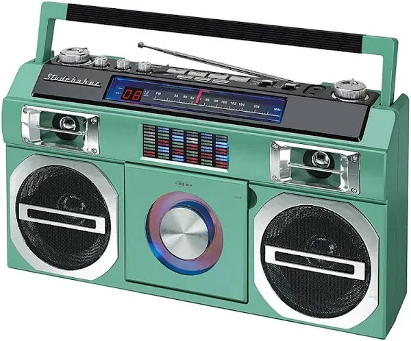 Studebaker Retro Bluetooth Boombox w/CD Player, Radio & Cover