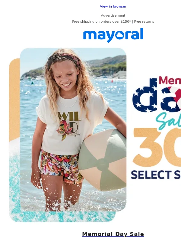 Mayoral - Memorial Day Sale | 30% Off Select Items ?