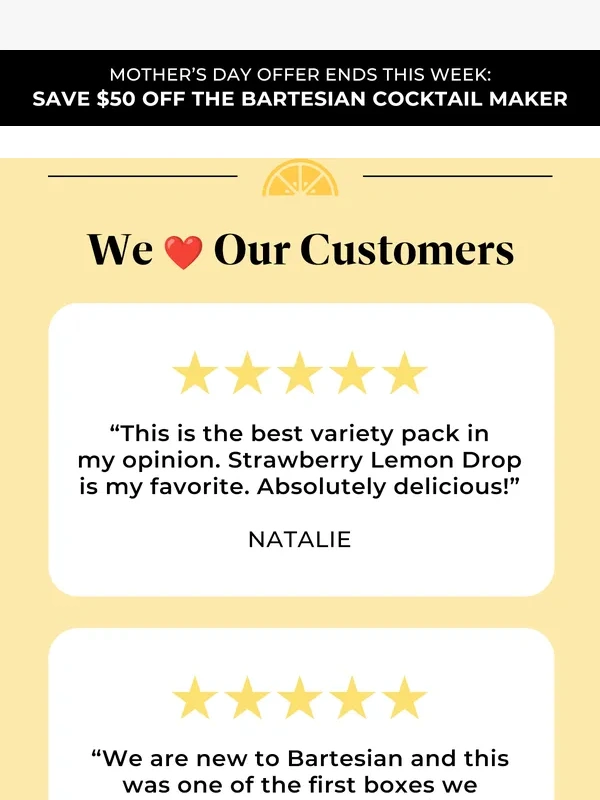Bartesian - Save $50 on the perfect Mother’s Day gift,ends this week