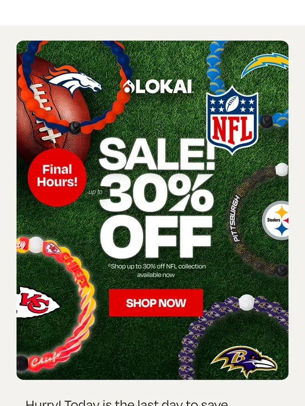 Lokai - Final Hours to Save up to 30% on NFL!