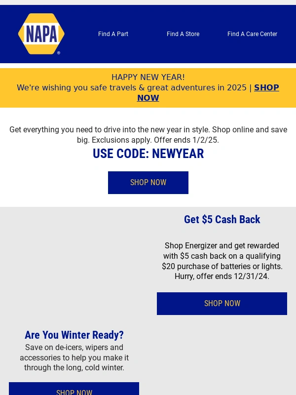 NAPA Auto Parts - Celebrate the New Year with NAPA!