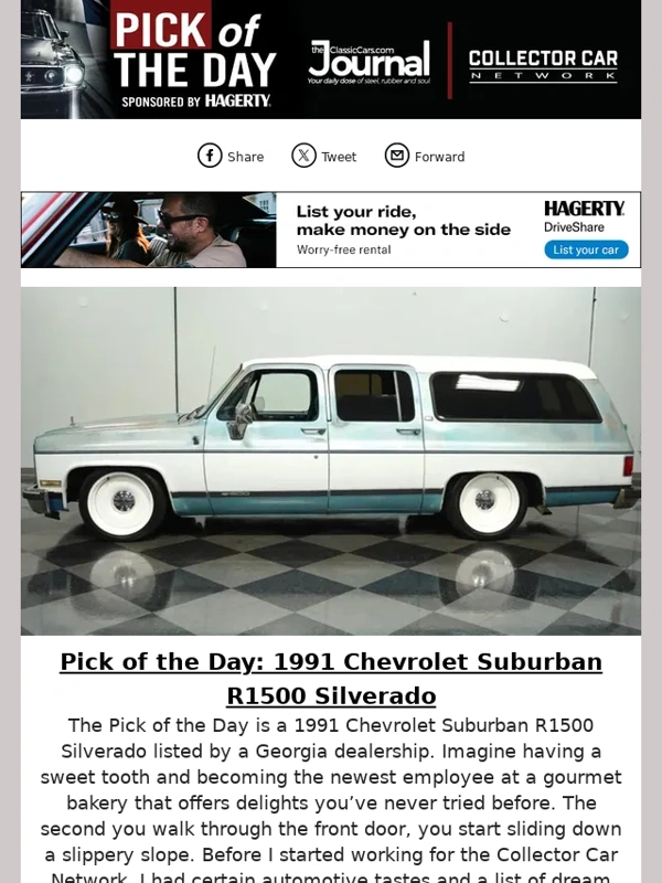 ClassicCars.com - Pick of the Day: 1991 Chevrolet Suburban R1500 Silverado