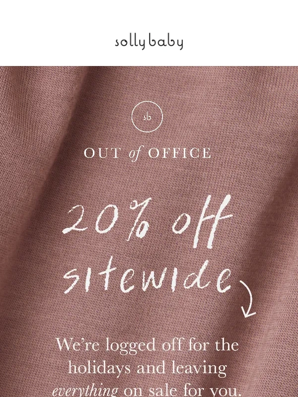 Solly Baby - Stock up for the New Year with 20% off everything