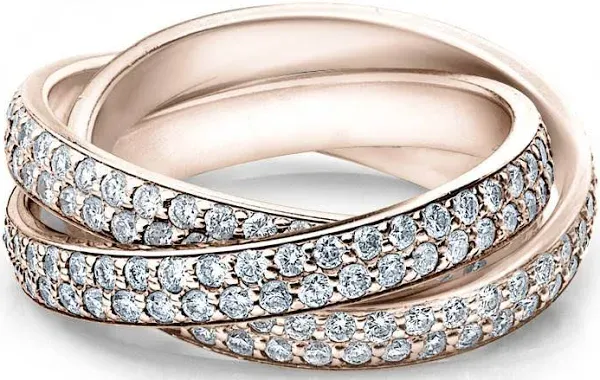 Pompeii3 2 3/4ct Rolling Ring Diamond Pave Eternity 14K