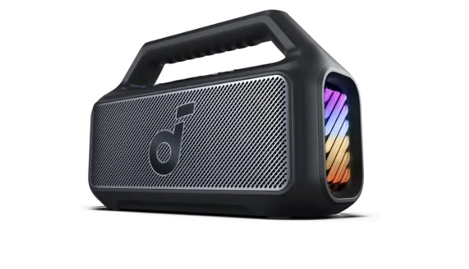 soundcore Boom 2 By Anker, Outdoor Speaker, 80W, Subwoofer, BassUp 2.0, 24H Playtime, IPX7 Waterproof, Floatable, RGB Lights, USB-C, Custom EQ, Bluetooth 5.3, Portable for Camping, Beach, and Backyard