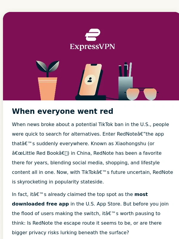 ExpressVPN - Privacy risks of RedNote