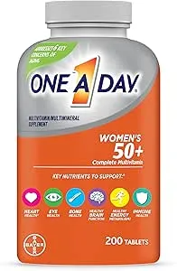 ONE A DAY Womens 50+ Healthy Advantage Multivitamins, Supplement with Vitamins A, C, E, B1, B2, B6, B12, Vitamin D and Calcium, 200 Count