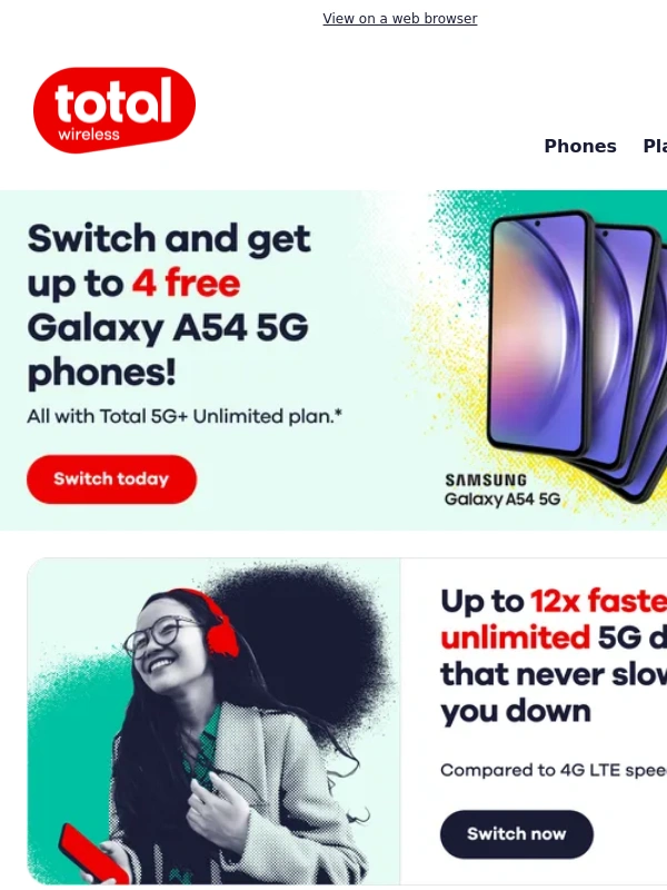 Total Wireless - Get up to 4 FREE Galaxy A54 5G phones ?
