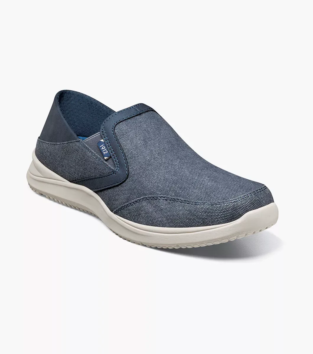 Nunn Bush Shoes Conway EZ Canvas Moc Toe Slip On Navy Size 10.5