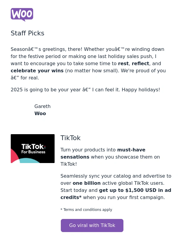 WooCommerce - Ho-ho-hopen this email ?
