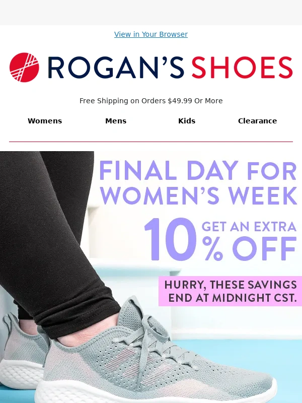 Rogans Shoes - Get 10% off women's shoes!