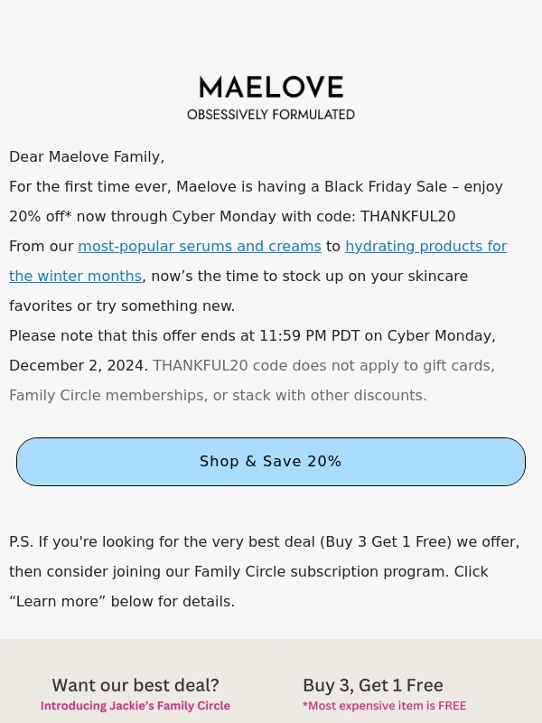 Maelove - 20% Off: Shop Maelove's First Black Friday Sale