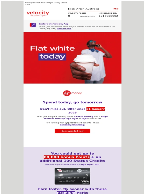 Virgin Australia US - Virgin Australia,last chance to get up to 80,000 bonus Points + 100 bonus Status Credits*