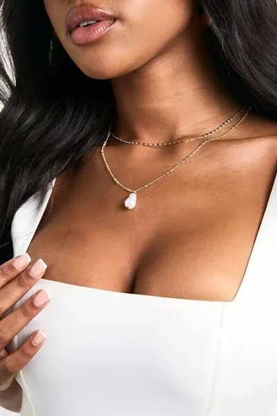 Boohoo Pearl Layered Necklace