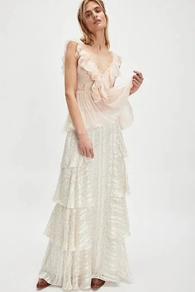 Free People Floral Cascade Maxi Skirt