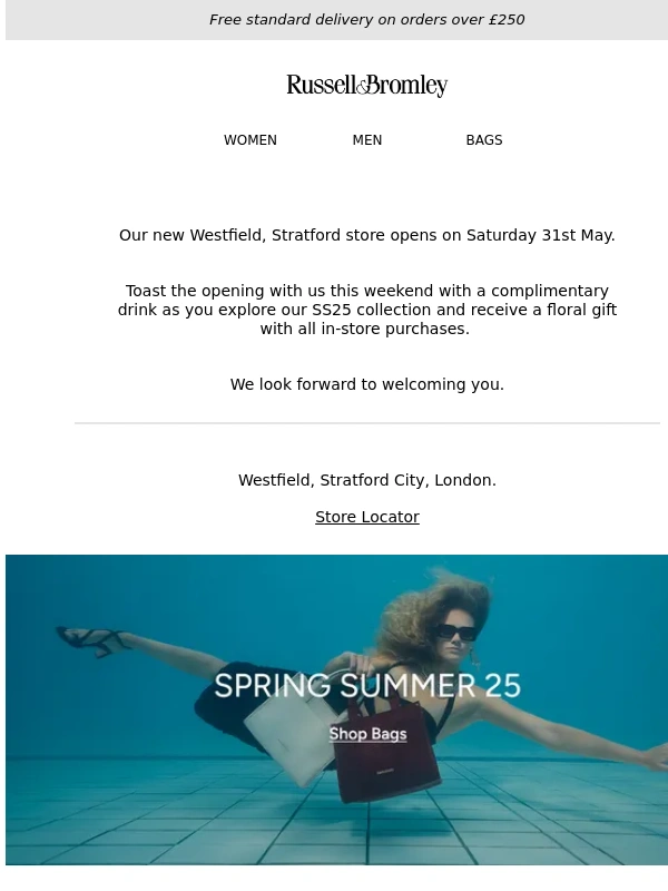 Russell & Bromley - Our New Store | Westfield,Stratford