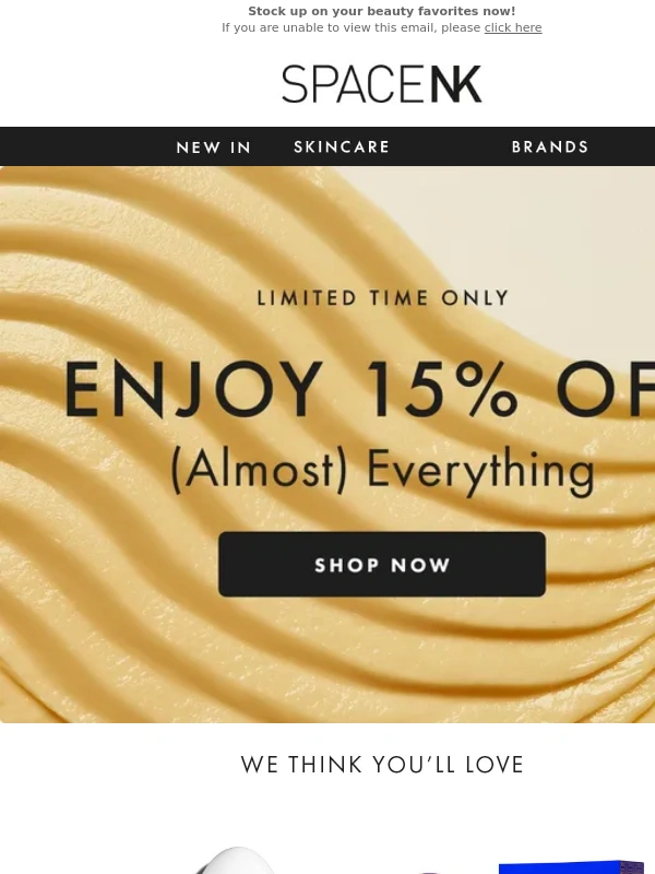 Space NK - Quick! 15% off (almost) everything