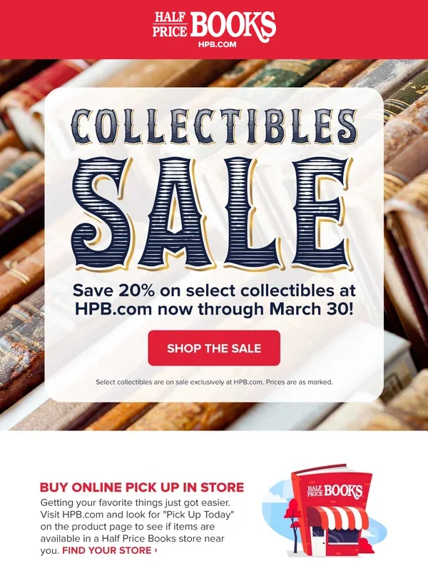 Half Price Books - Ready to Start Collecting? Save 20% at HPB.com